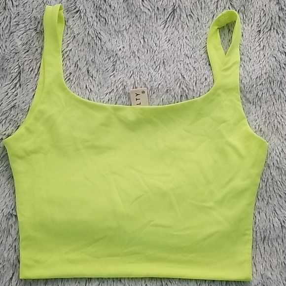 Neon Yellow crop Top - Picture 3 of 4